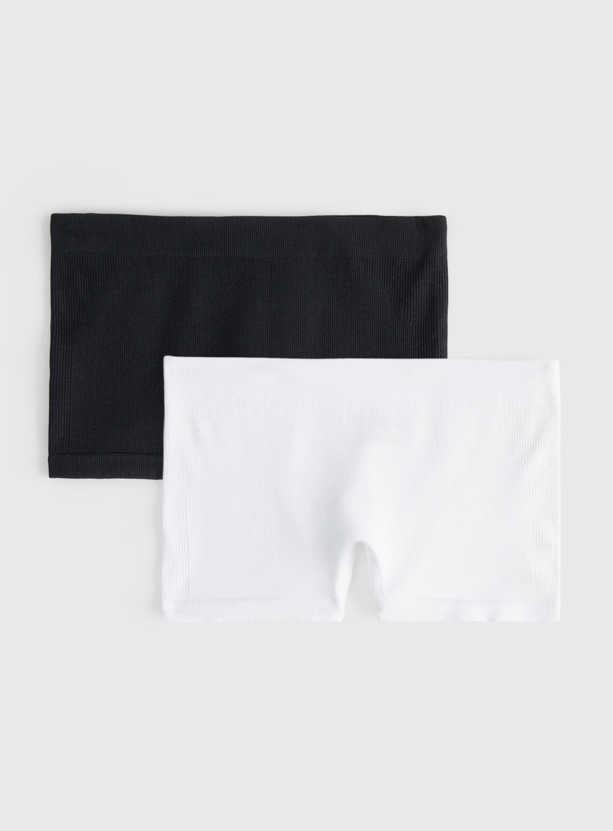 Black & White Ribbed Boxer Shorts 2 Pack 6-8 years - Image 1 thumbnail